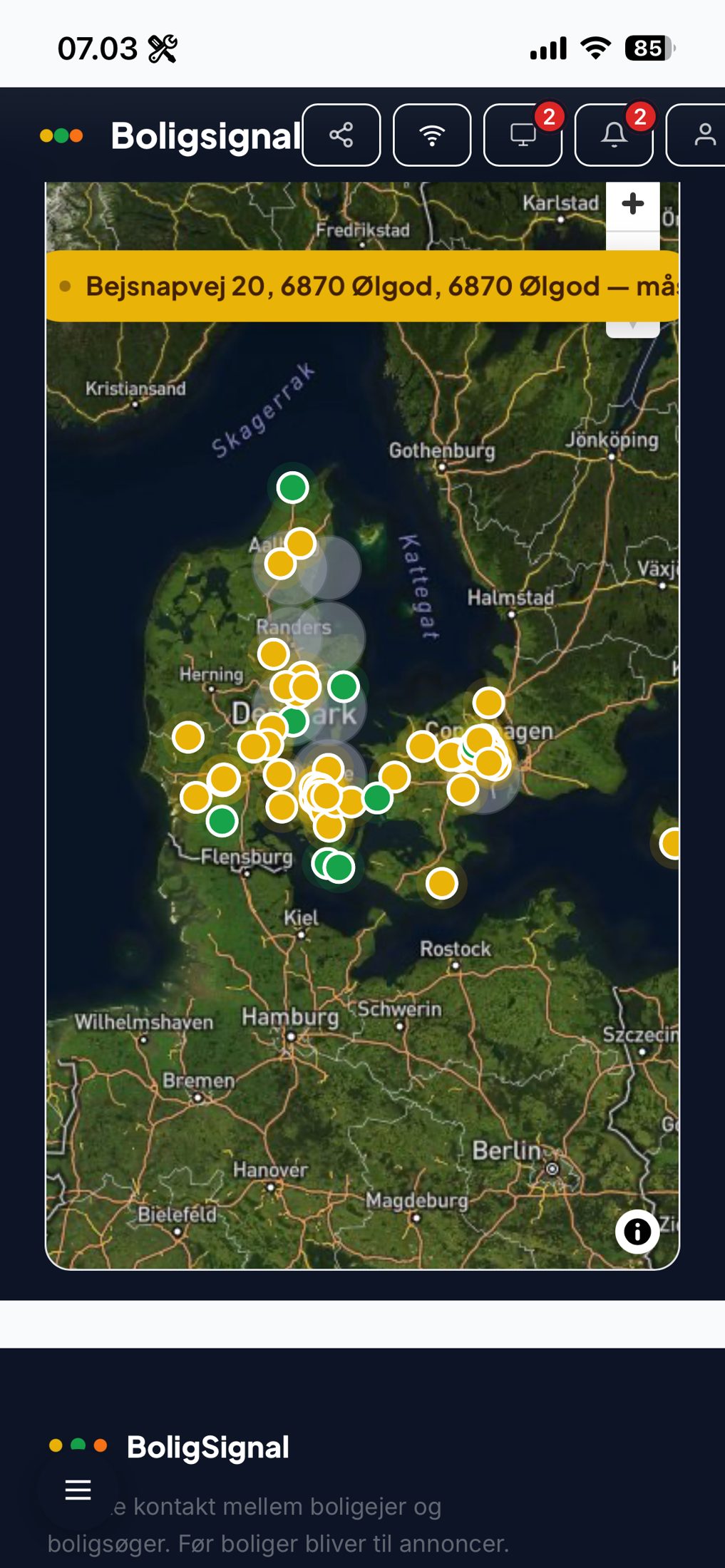 Den første version af appen